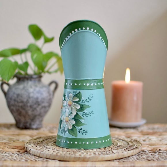 Vintage Handpainted Pitcher Vase, Mid-Century - Picture 6 of 10